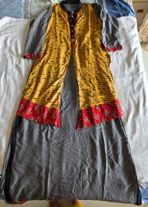 Yellow Printed Kurta