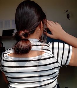 Must have Striped V-Neck Tee with sexy back