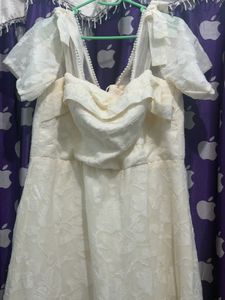 Elegant Off-Shoulder Cream Dress