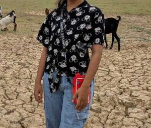 Mickey Mouse Print Button-Up Shirt