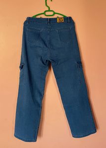 Blue Denim Cargo Pants