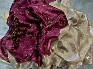 Meroon color Banarasi Gajji satin Wedding Silk sar