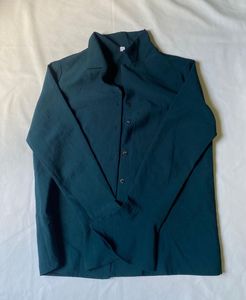 Elegant Dark Green Button-Down Shirt