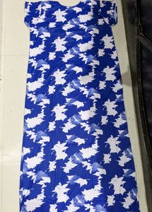Blue Leaf Print Ethnic nighty