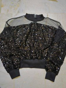 Sparkling Sequin Mesh Top