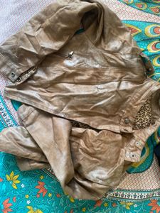 Stylish Snake Skin Faux Leather Jacket