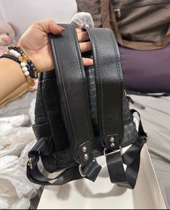 Chic Black Textured Backpack