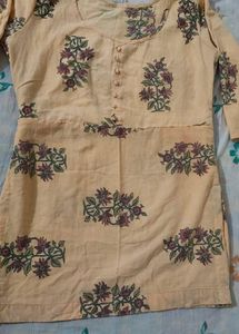 Light Yellow Floral Print Kurta Set