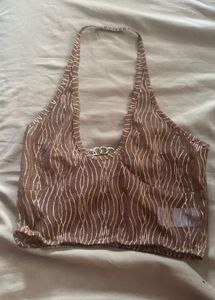 Lace Halter Neck Crop Top