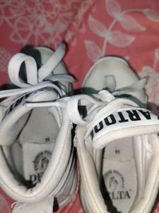 White Lace-Up "HIKE" Sneakers