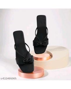 Stylish Black Bow Sandals