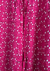 Vibrant Pink Ethnic Skirt with White Pattern