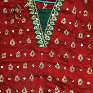Embellished Red Kurta