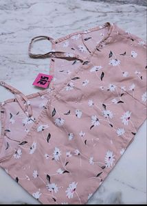 Floral Print Button-Up Crop Top