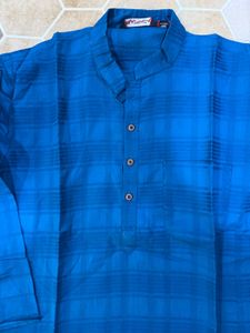 Stylish Blue Checkered Kurta