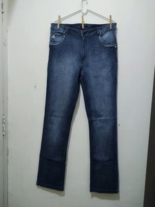 Li Mid Rise Straight Fit Blue Denim Pant