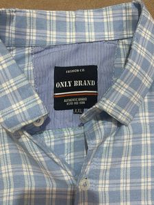 Men's Blue Plaid Button-Down Shirt