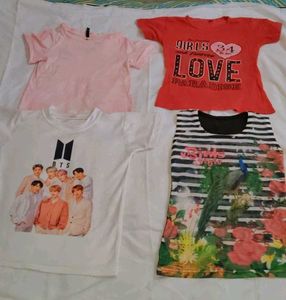 Bundle of 4 Girl's T-Shirts