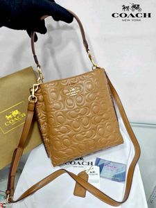 COACH*  *BUCKET EMBOSSED MONOGRAM SHOULDER BAG*