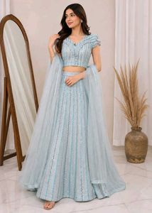 Light Blue Embroidered Lehenga Choli