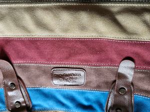 Retro Striped Canvas Shoulder Bag