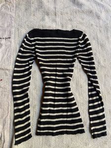 y2k fitted stipped grunge full sleevetop