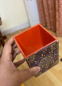 Handcrafted wooden pen stand