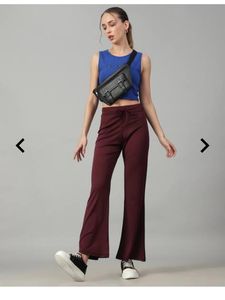 Maroon Flared Leg Trousers
