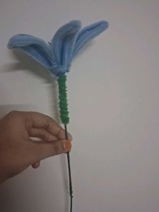 Handmade Blue Pipe Cleaner Flower