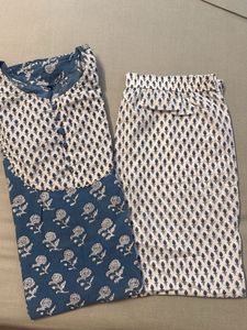Beautiful Blue Floral Kurta Set