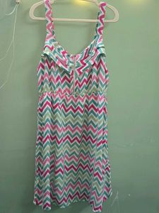 Colorful Chevron Print Summer Dress