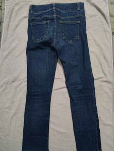 blue ribbed denim jeans