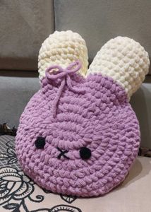 Handmade Crochet Bunny Pillow (Soft Plush Cushion)