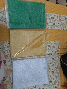 Glitter Sheets A4 Sheets Green,gold,silver Colour(6 Sheets Each)