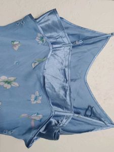 pinteresty fairycore sky floral satin Maxi Dress