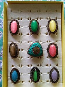 Boho Multi-Gemstone Ring Set