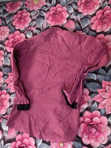 Men's Burgundy Button-Down Shirt