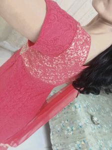 pink anarkali set