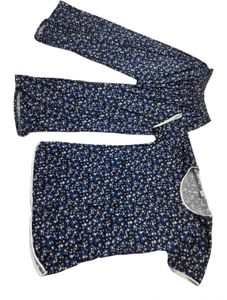 *Navy Blue Floral Print Cotton Night Suit for Wome