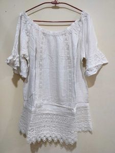 White Lace Off-Shoulder Top