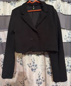 Chic Black Blazer and Skirt Set