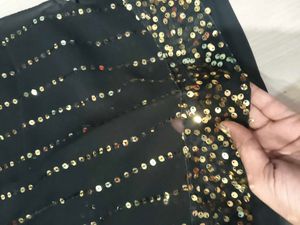 Embellished Black Saree