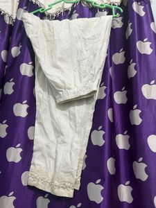 Elegant White Kurta Set with Floral Dupatta