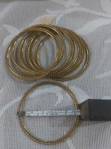 Set of 8 Golden Metallic Bangles