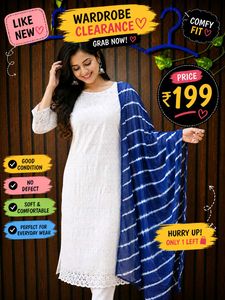 White Chikankari only Kurta