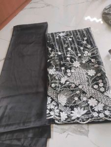 Pakistani Elegant Black &amp; White Kurta Fabric