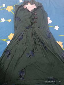 2-4 Age Girl Frock /dark Green