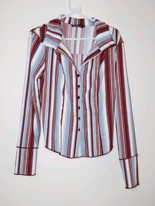 Striped Button-Up Shirt