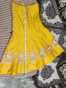 Vibrant Yellow &amp; Red Lehenga Choli Set