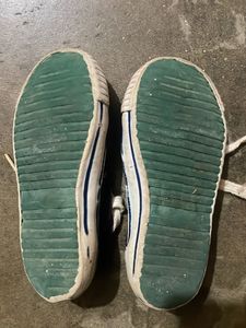 Blue Canvas Lace-Up Sneakers